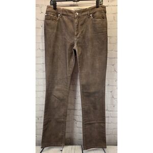 CHICO'S Platinum Brown Denim Mid Rise Slim Leg  Sz 1 (US M/8) *Call Out*